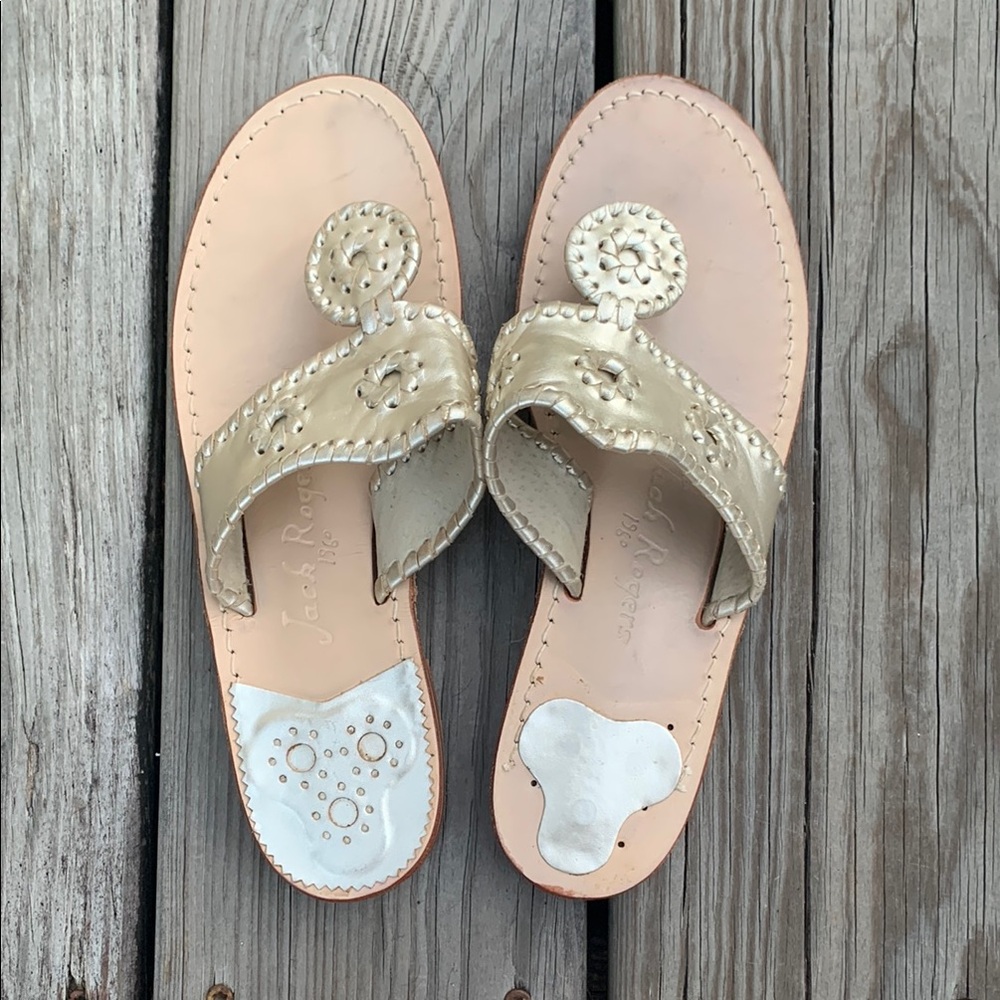 Jack Rogers Women's Metallic Silver Sandals
